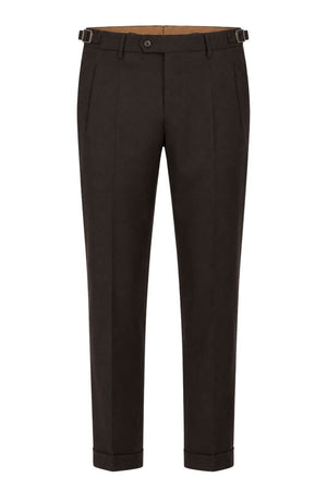 Berwich Pantaloni Uomo in lana con pences / Marrone