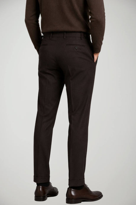 Berwich Pantaloni Uomo in lana con pences / Marrone