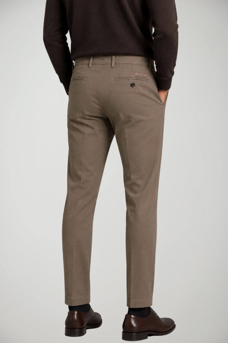 Berwich Pantaloni Uomo in Gabardina Slim Fit / Beige