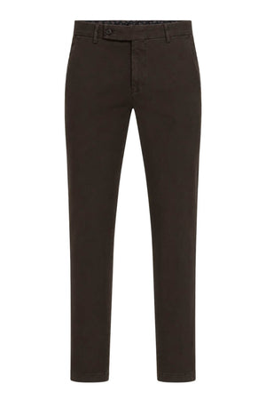 Berwich Pantaloni Uomo in Gabardina Slim Fit / Moro