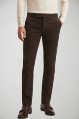 Berwich Pantaloni Uomo in Gabardina Slim Fit / Moro