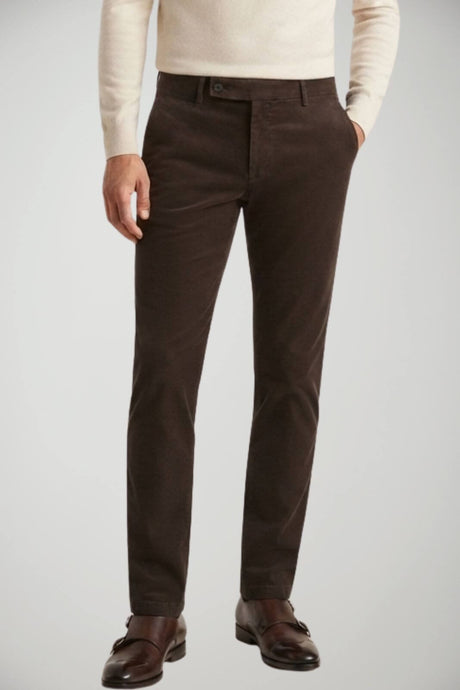 Berwich Pantaloni Uomo in Gabardina Slim Fit / Moro