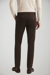 Berwich Pantaloni Uomo in Gabardina Slim Fit / Moro