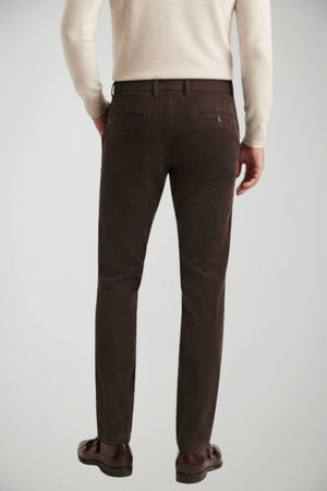 Berwich Pantaloni Uomo in Gabardina Slim Fit / Moro