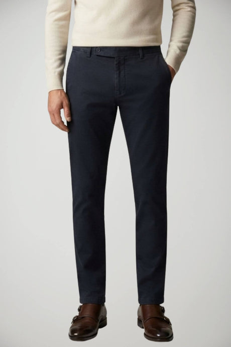Berwich Pantaloni Uomo in Gabardina Slim Fit / Navy