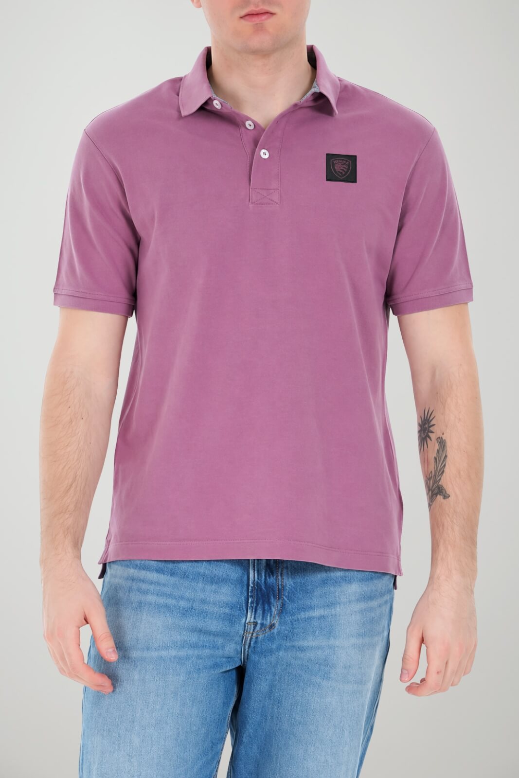 Blauer Polo Uomo Alban Piquet