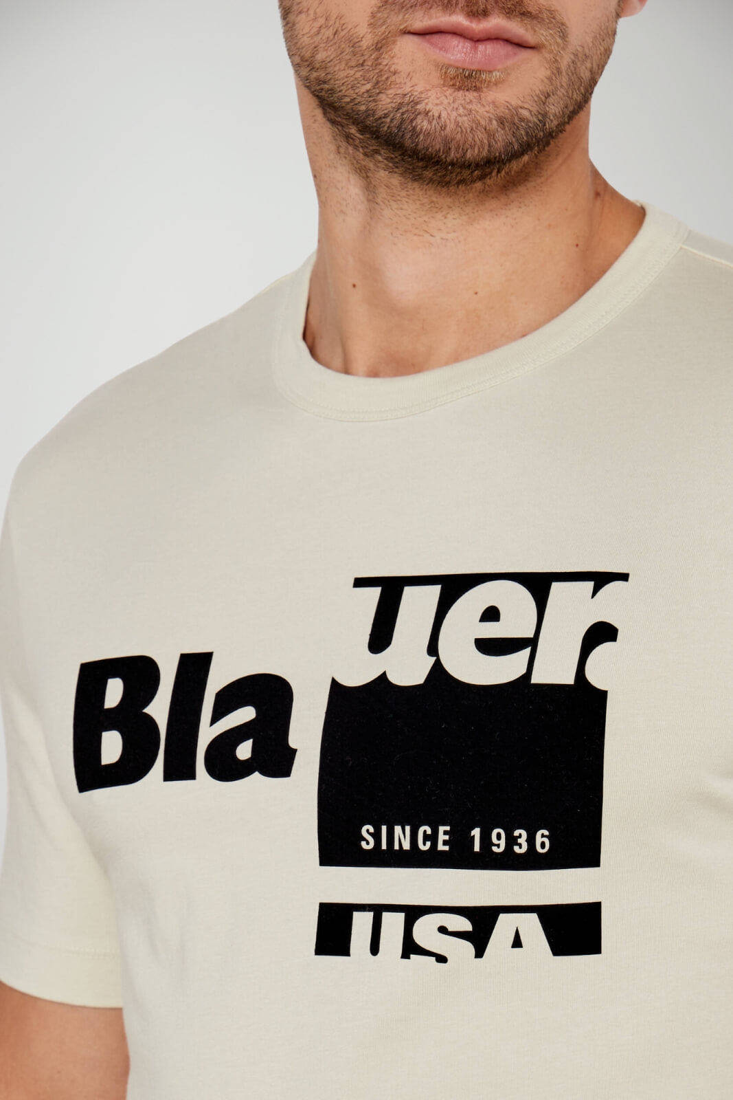 T-Shirt maniche corte uomo Blauer con stampa dettaglio