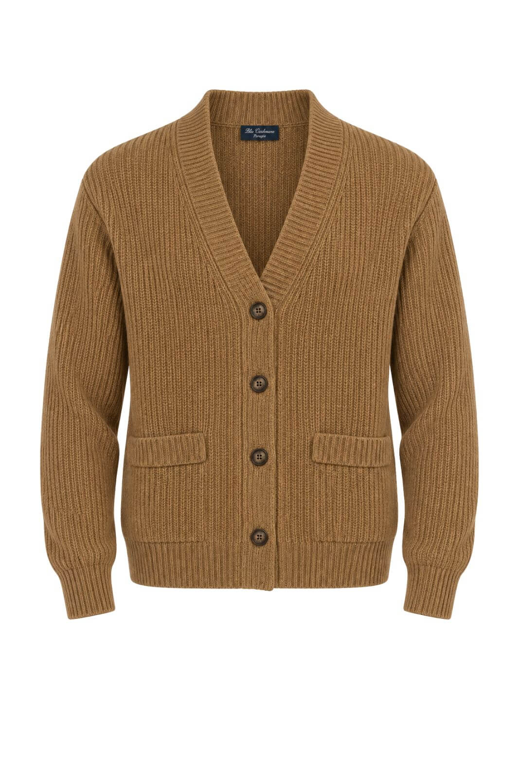 Blu Cashmere Cardigan Uomo a costa inglese / Biscotto