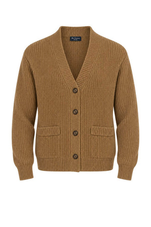 Blu Cashmere Cardigan Uomo a costa inglese / Biscotto