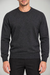 Blu Cashmere Maglia Uomo a girocollo / Antracite