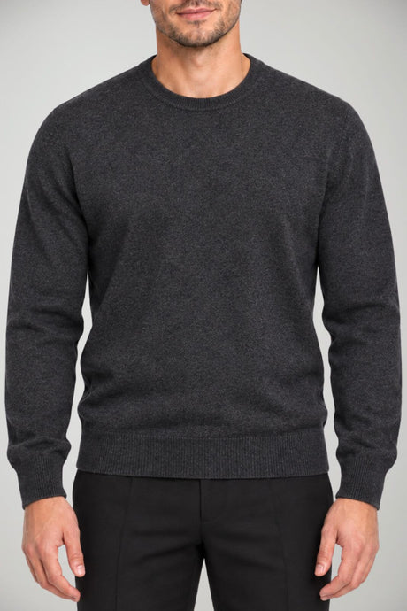 Blu Cashmere Maglia Uomo a girocollo / Antracite