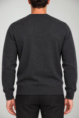 Blu Cashmere Maglia Uomo a girocollo / Antracite