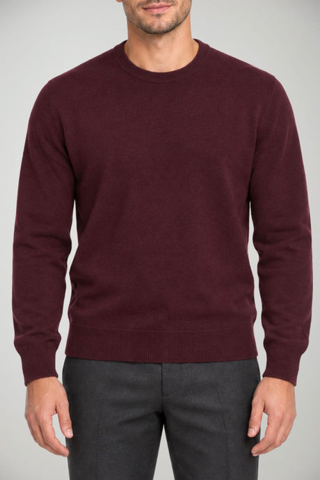 Blu Cashmere Maglia Uomo a girocollo / Bordeaux