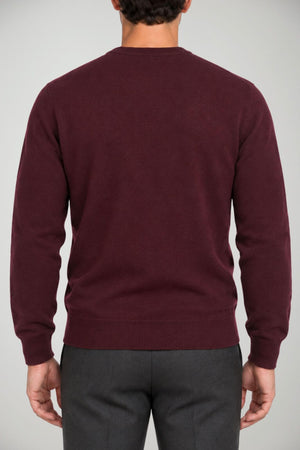Blu Cashmere Maglia Uomo a girocollo / Bordeaux