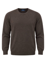 Blu Cashmere Maglia Uomo a girocollo / Marrone