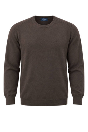 Blu Cashmere Maglia Uomo a girocollo / Marrone