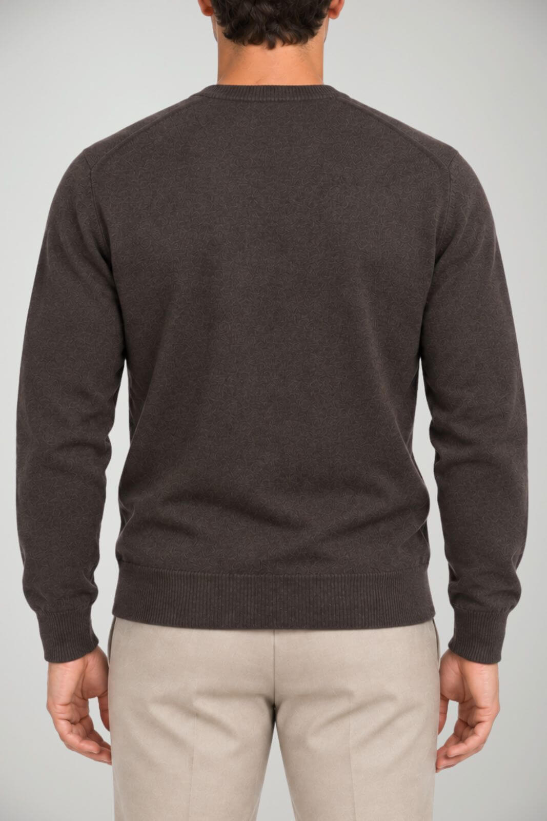 Blu Cashmere Maglia Uomo a girocollo / Marrone