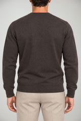 Blu Cashmere Maglia Uomo a girocollo / Marrone