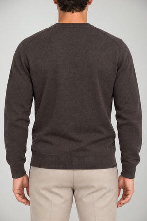 Blu Cashmere Maglia Uomo a girocollo / Marrone