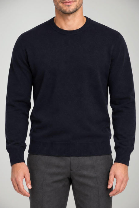 Blu Cashmere Maglia Uomo a girocollo / Navy