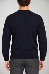 Blu Cashmere Maglia Uomo a girocollo / Navy