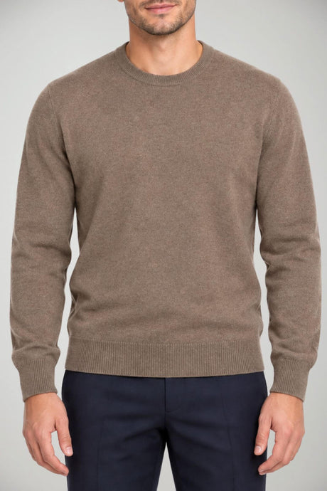 Blu Cashmere Maglia Uomo a girocollo / Nocciola