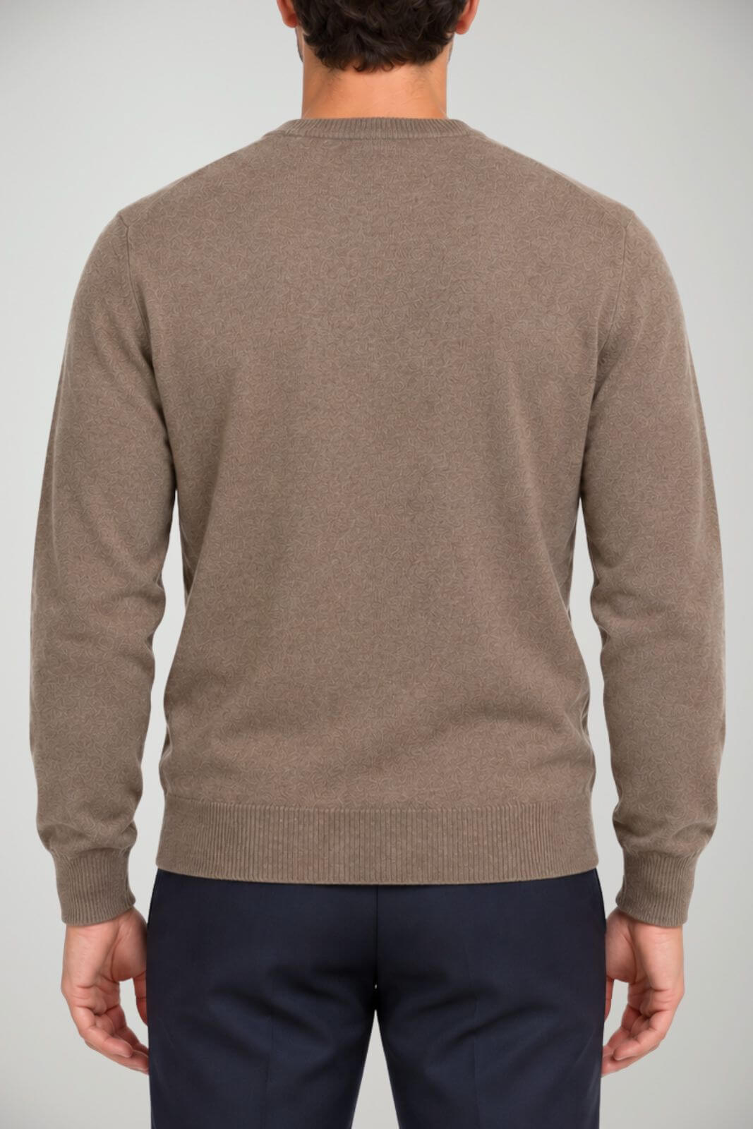 Blu Cashmere Maglia Uomo a girocollo / Nocciola