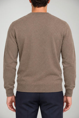 Blu Cashmere Maglia Uomo a girocollo / Nocciola