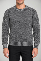 Blu Cashmere Maglia Uomo a girocollo in muliné / Grigio