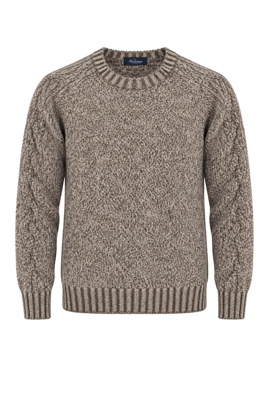 Blu Cashmere Maglia Uomo a girocollo in muliné / Marrone