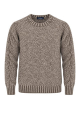 Blu Cashmere Maglia Uomo a girocollo in muliné / Marrone