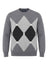 Blu Cashmere Maglia Uomo con intarsi a rombi / Grigio