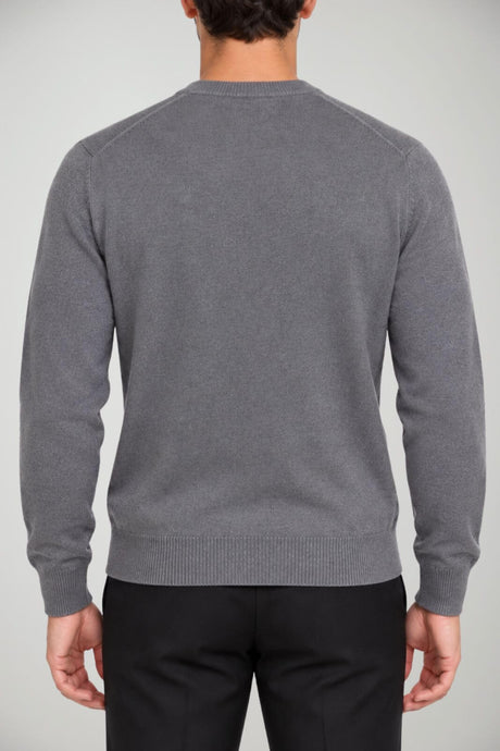 Blu Cashmere Maglia Uomo con intarsi a rombi / Grigio