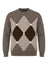Blu Cashmere Maglia Uomo con intarsi a rombi / Tortora