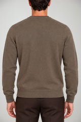 Blu Cashmere Maglia Uomo con intarsi a rombi / Tortora
