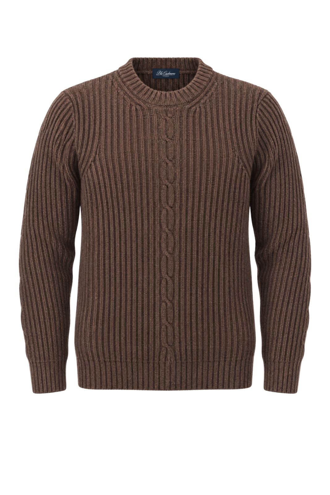 Blu Cashmere Maglia Uomo a coste / Cioccolato