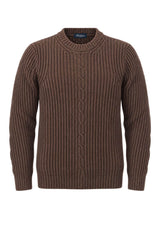 Blu Cashmere Maglia Uomo a coste / Cioccolato
