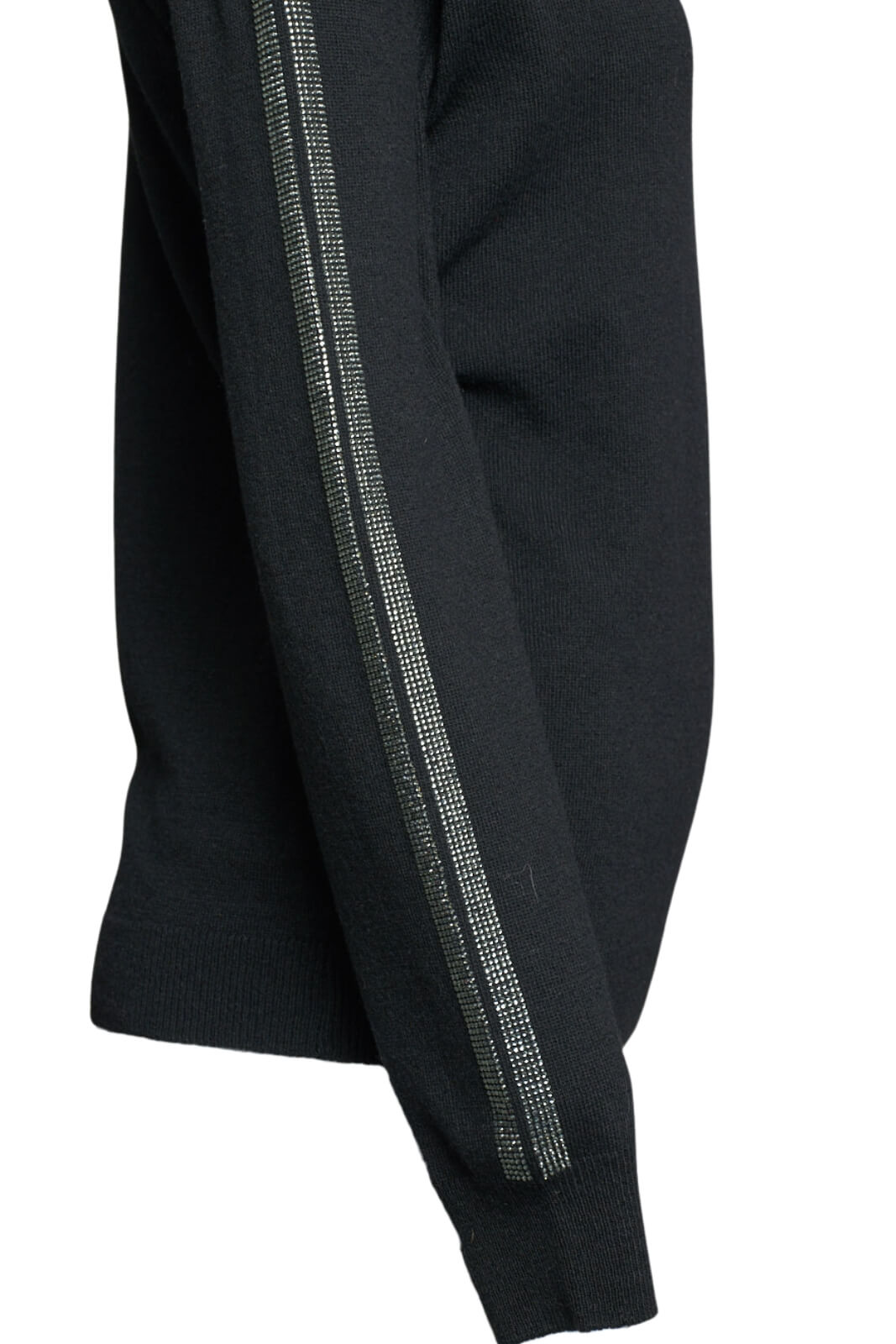 Maglia donna Brand Unique con scollo a V e strass dettaglio