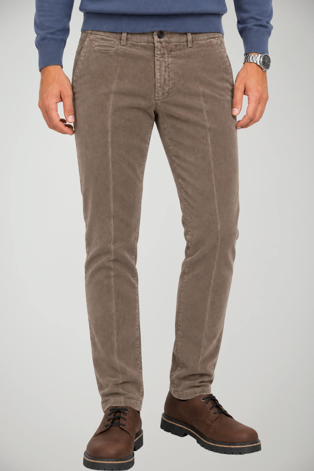 Briglia 1949 Pantaloni Uomo Chino Velluto in Microlavorazione Slim Fit