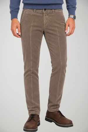 Briglia 1949 Pantaloni Uomo Chino Velluto in Microlavorazione Slim Fit
