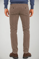 Briglia 1949 Pantaloni Uomo Chino Velluto in Microlavorazione Slim Fit