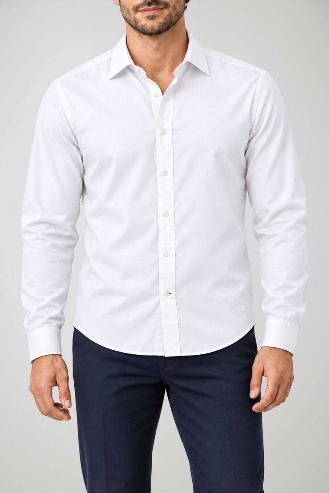 Brooksfield Camicia Uomo Slim Fit in popeline