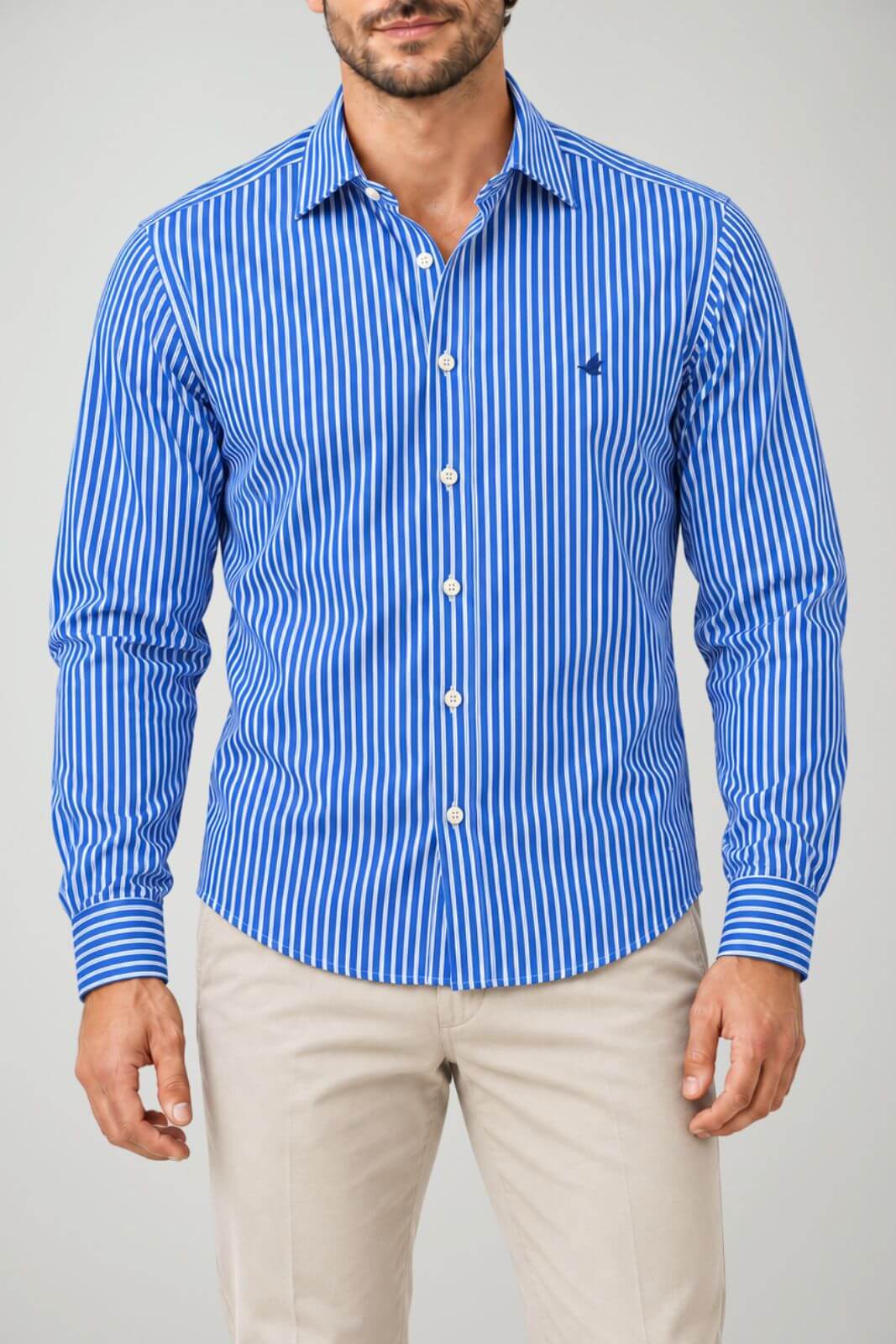 Brooksfield Camicia Uomo Slim Fit Striped / Royal
