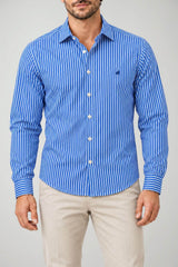 Brooksfield Camicia Uomo Slim Fit Striped / Royal