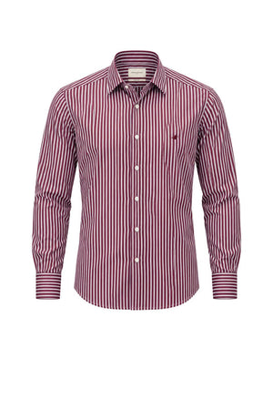 Brooksfield Camicia Uomo Slim Fit Striped / Bordeaux