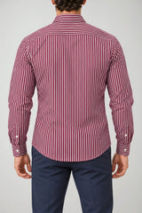 Brooksfield Camicia Uomo Slim Fit Striped / Bordeaux