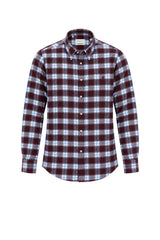 Brooksfield Camicia Uomo Slim Fit Check in flanella