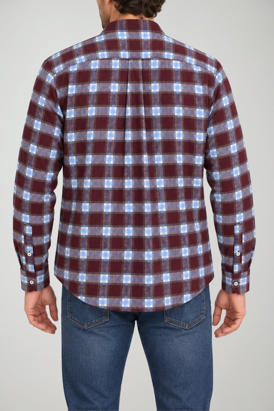 Brooksfield Camicia Uomo Slim Fit Check in flanella