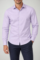 Brooksfield Camicia Uomo Slim Fit micropattern / Ciclamino
