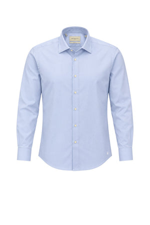 Brooksfield Camicia Uomo Slim Fit micropattern / Azzurro